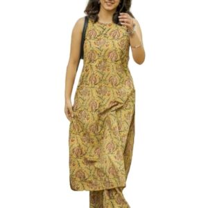 ANNI DESIGNER Women's Rayon Blend Straight Printed Kurta with Palazzo