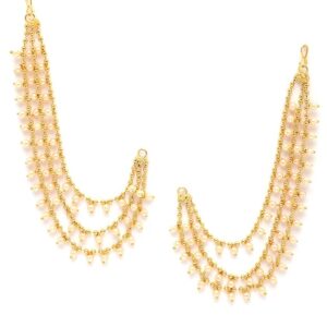 Gold Plated Long Hair Chain Jewellery Earring
