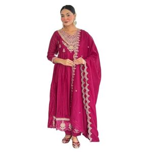 Silk Flared Embroidered Suit