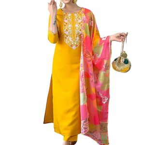 Trending Yellow Rayon Suit