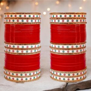 Elegent Red Punjabi Chuda Set