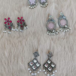 Oxidized German Silver Earrings