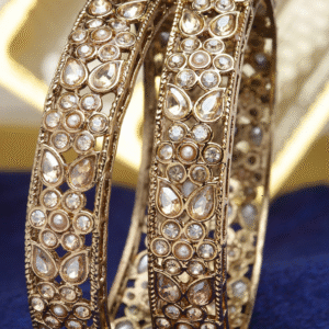 Gold Plated Kundan Studded Bangles