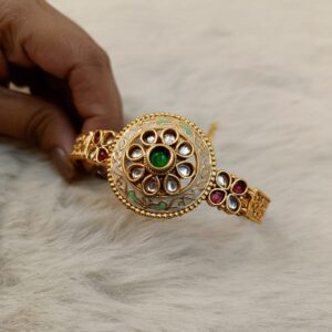 Kundan-Meena Work Bracelet