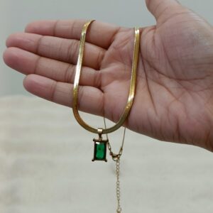 Green Emerald Stone Chain