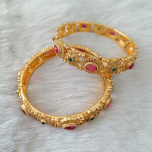 Matte Gold Flower Bangle