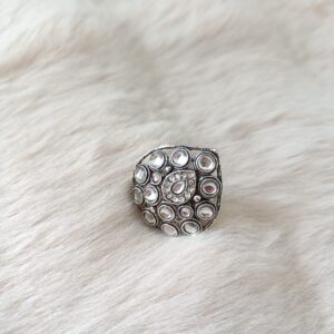 Afghani Oxidised Silver Plated Adjustable Ring