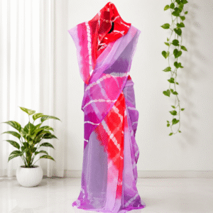 Lavender Mist Lehariya Saree