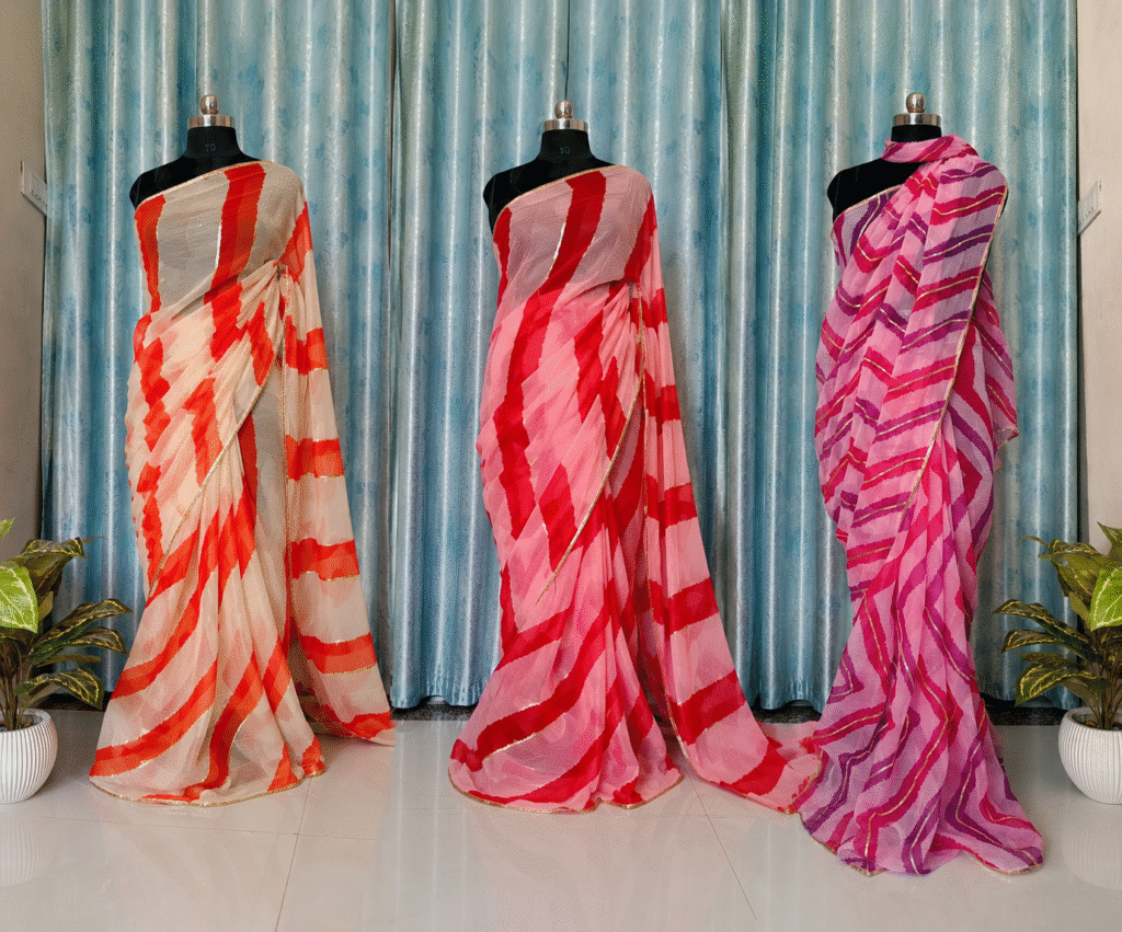 AttireWithEvara Lehariya Ruffle Saree