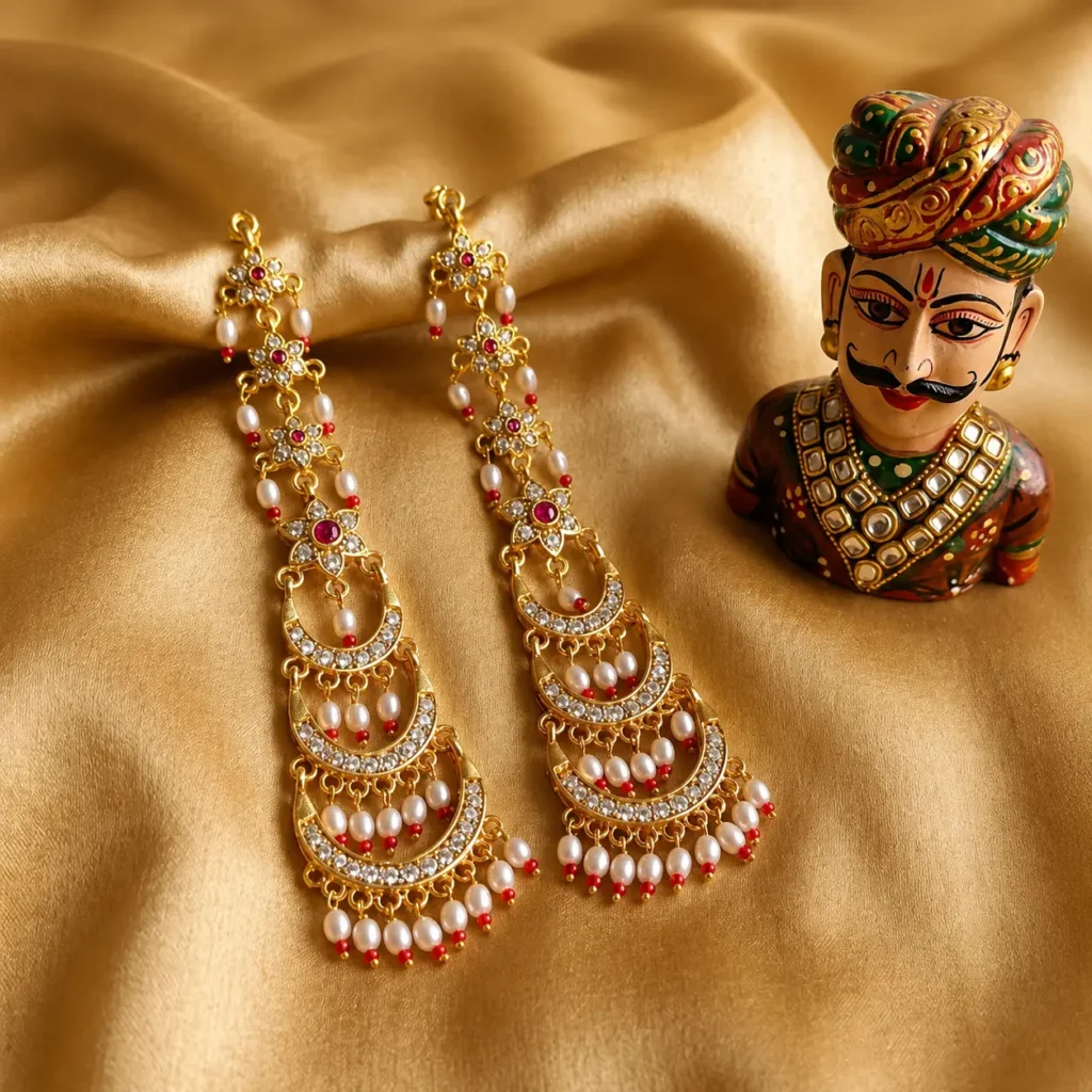 Pink Rajputi earrings